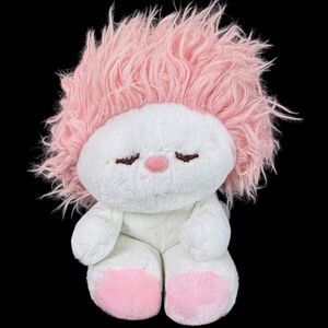 Vintage Dakin Plush Frou Frou Pink Nature Babies Fluffy Hair NO FLOWER 7" 1982